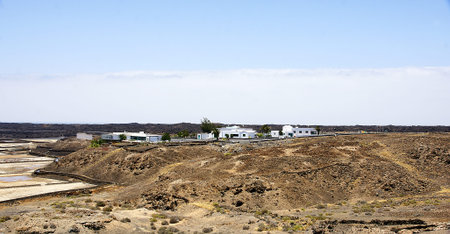 Landscape of the Salinas de Janubio, Lanzarote, Canary Islands