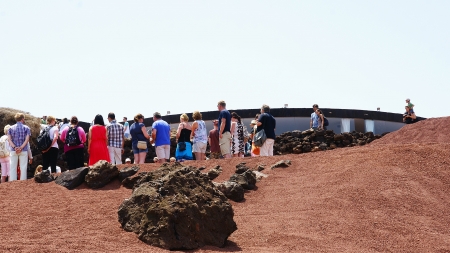 Shows in the Natural Park of Timanfaya, Lanzarote, Canary Islandsのeditorial素材