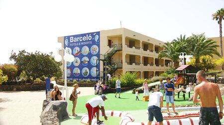 panoramic of the minigolf of a hotel complex, Lanzarote, Canary Islandsのeditorial素材