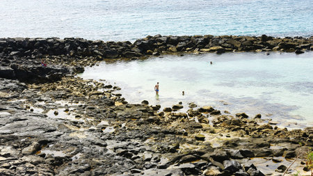 Seascape of Lanzarote, Canary Islandsの写真素材