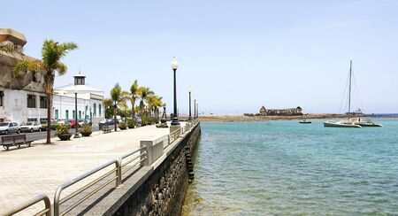 Promenade of Arrecife in Lanzarote, Canary Islandsの写真素材