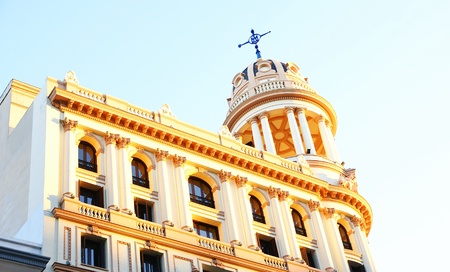 Contemporary building in the Gran Vía of Madridの写真素材