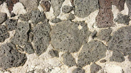 Wall to the castle of San Gabriel in Arrecife for backgrounds and textures