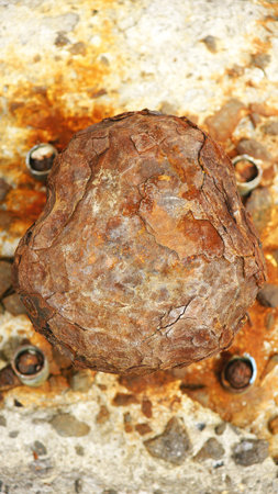 Rusty Bollard at a port of Costa Teguise, Lanzarote, Canary Islandsの写真素材