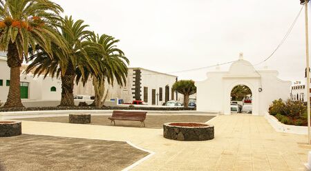 Plaza, garden, park in Teguise, Lanzarote, Canary Islesの写真素材