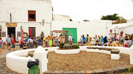 Plaza, garden, park in Teguise, Lanzarote, Canary Islesのeditorial素材