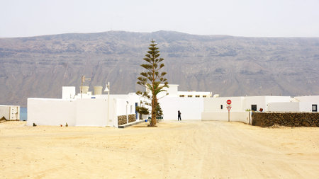 Panoramic of a street in La Graciosa, Canary Islands