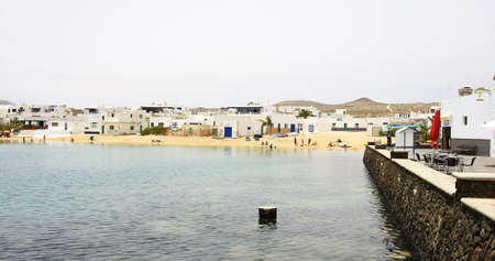 Panoramic of a beach in La Graciosa, Canary Islandsの写真素材