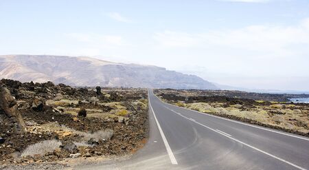 Road in Lanzarote, Canary Islandsの写真素材