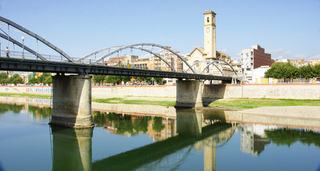 Bridge on the River Ebro in Tortosa, Tarragonaの写真素材