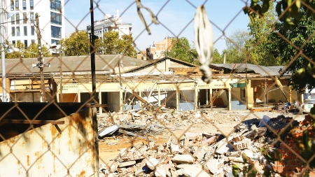 Demolition of the old Encantes or Bellcaire Fira de Barcelonaのeditorial素材