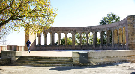 Gazebo in the mountain of Montserrat, Barcelonaの写真素材