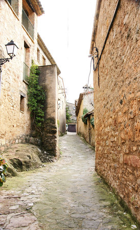 Buildings, streets and alleys of the Middle Ages in Mura, Barcelona