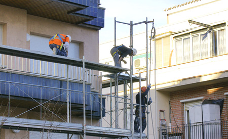 Rehabilitation of a facade in Barcelonaのeditorial素材