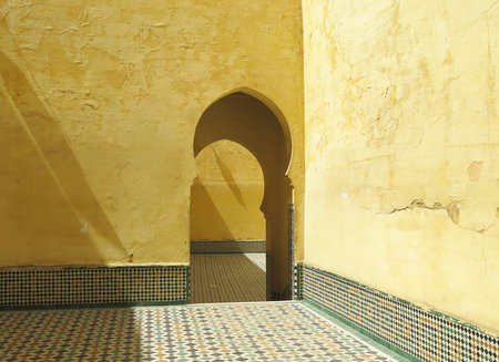 Arches in a typical construction in Morocco, North Africa                               の写真素材