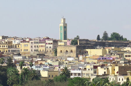 Landscape with minaret, Morocco, North Africa                               の写真素材