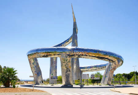 Sculpture of a roundabout in Oropesa, Castellon, Spainのeditorial素材