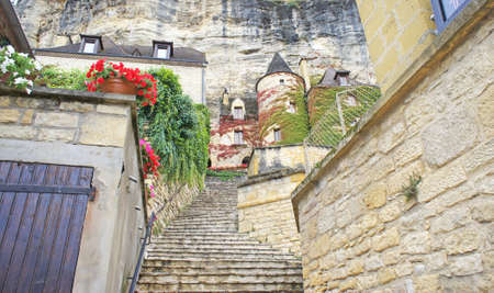 View of La Roque Gageac, Franceのeditorial素材