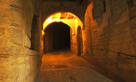 Passage of a village in France