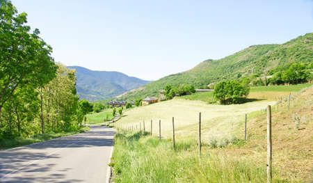 road in the Landscape of Lleida, Catalunya, Spainの写真素材