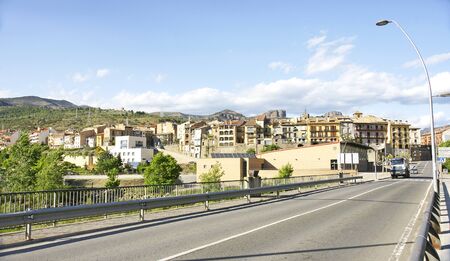 Panoramic of Pont de Suert, Lleida, Catalunya, Spainの写真素材
