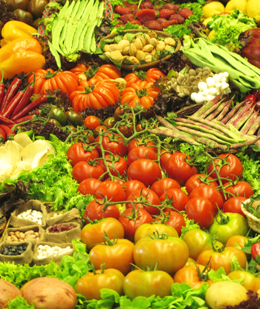 Exhibition of fruits and vegetablesの写真素材