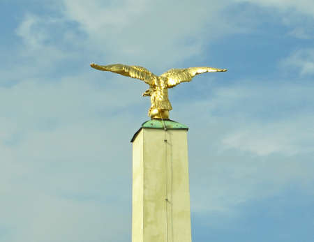 Golden Eagle on pedestal, Vienna, Austriaの写真素材