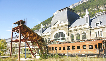 old station of Canfranc, Huesca, Spainのeditorial素材