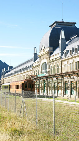 old station of Canfranc, Huesca, Spainの写真素材