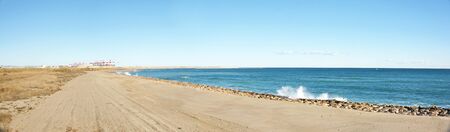 Empty beach in the Delta del Llobregat, Barcelonaの写真素材