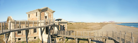 Viewpoint of the Semafor in the Delta del Llobregat, Barcelonaの写真素材