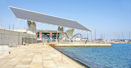 Solar panel at the Parc Forum of Barcelona, Catalunya, Spain
