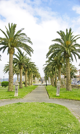 Gardens of San Vicente de la Barquera, Cantabria, Spainの写真素材