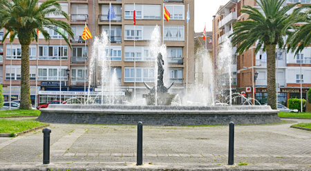 Gardens of San Vicente de la Barquera, Cantabria, Spainのeditorial素材