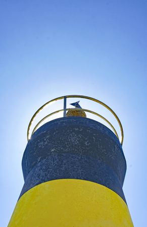 Lighthouse of the port of Comillas, Santander, Cantabria, Spainの写真素材