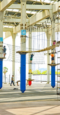 Urban forest at the Parc Forum in Barcelona, Catalunya, Spain