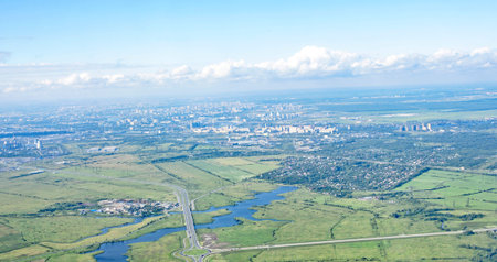 Aerial view from a commercial aircraft of Russia