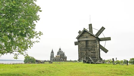 Panoramic of Mandrogi, Russiaの写真素材