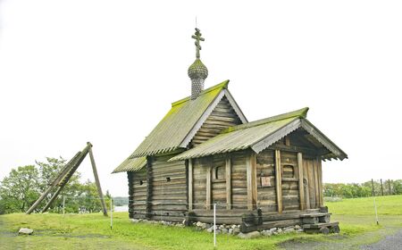 Religious building in Mandrogi, Russiaのeditorial素材