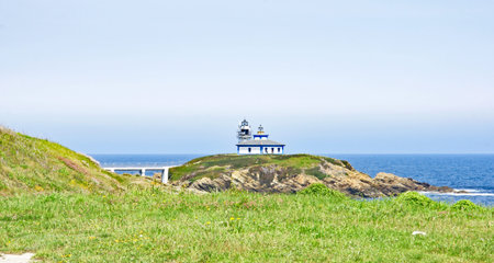 Illa Pancha lighthouse in Ribadeo, Lugo, Galicia, Spain, Europe