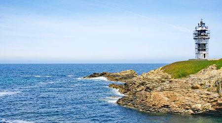 Gardens on the coast of Ribadeo, RÃ­a de Ribadeo or Eo, MariÃ±a Oriental Region, Lugo, Galicia,...