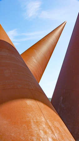 Port and sculpture of the RÃ­a de Aviles, Principality of Asturias, Spain, Europeのeditorial素材