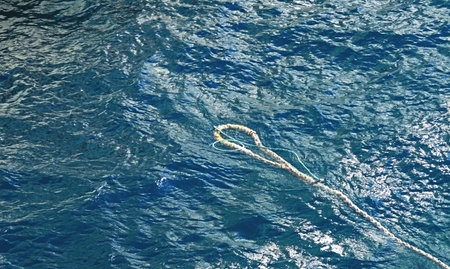 Mooring rope in the water
