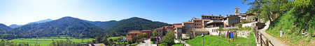 Village of Castellar de Nuch in the province of Barcelona, Catalunya, Spain, Europeの写真素材