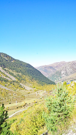 Landscapes of the Pyrenees of Lleida and Aragon, Catalonia, Spain, Europeの写真素材