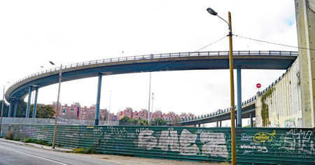 Bridge over the river in the city of Barcelona, Catalonia, Spainの写真素材