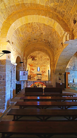 Interior of the church of St. Mary Magdalene in Rhodes, Greeceの写真素材
