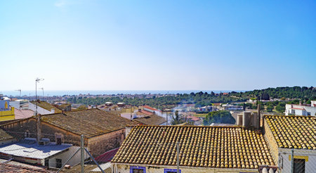 Panoramic view of the old town of Tarragona, Spainの写真素材