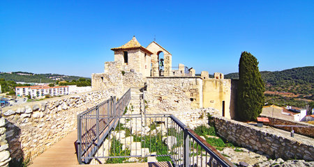 View of the medieval fortress on the island of Rhodes, Greece.の写真素材