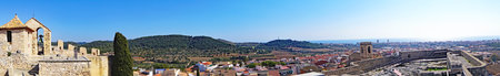 Panoramic view of the old city of Carcassonne, Franceの写真素材